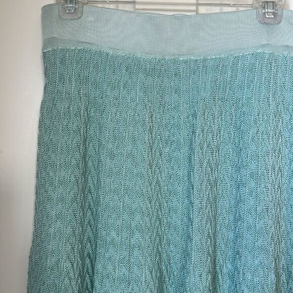 NWT Anthropologie Cecilia Prado Mint Knit Maxi Bohemian Spring Summer Skirt sz M - Picture 4 of 12